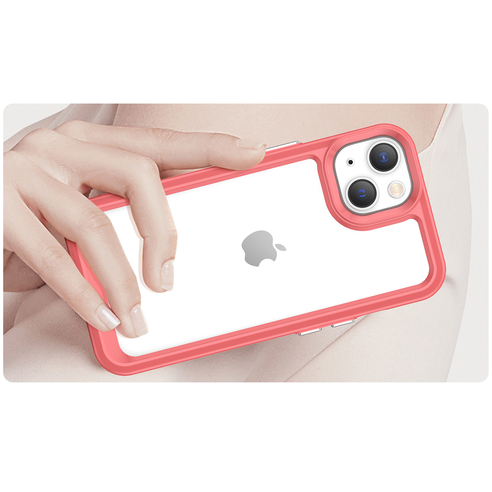 iTok webáruház - Hurtel Outer Space Case tok iPhone 14 készülékhez, piros 4 Outer Space Case iPhone 14 hard cover with a gel frame red