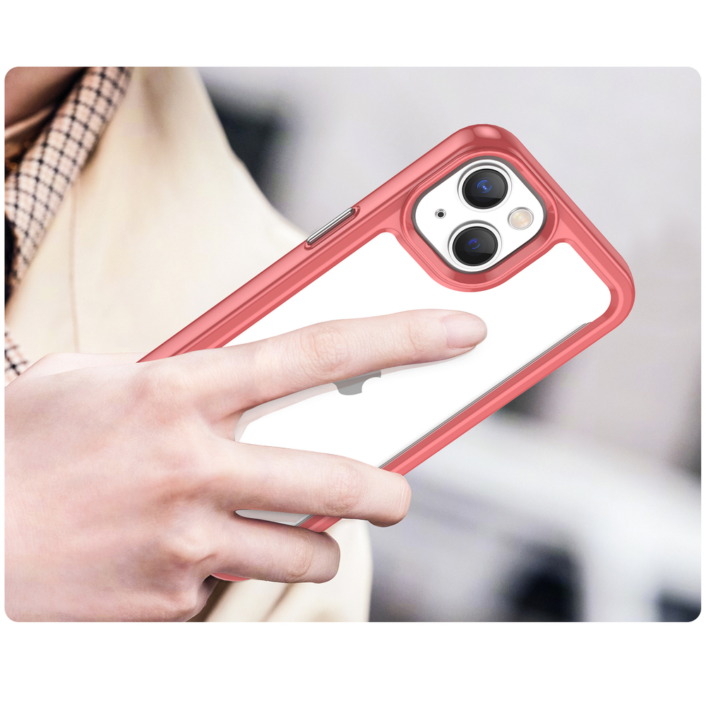 iTok webáruház - Hurtel Outer Space Case tok iPhone 14 készülékhez, piros 5 Outer Space Case iPhone 14 hard cover with a gel frame red
