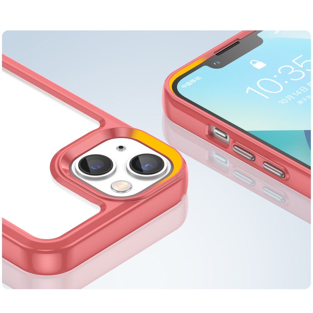 iTok webáruház - Hurtel Outer Space Case tok iPhone 14 készülékhez, piros 6 Outer Space Case iPhone 14 hard cover with a gel frame red