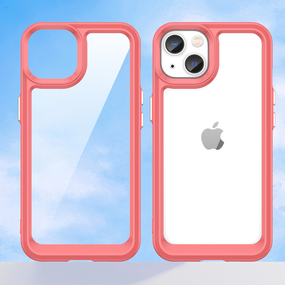 iTok webáruház - Hurtel Outer Space Case tok iPhone 14 készülékhez, piros 8 Outer Space Case iPhone 14 hard cover with a gel frame red