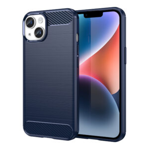 Carbon Case iPhone 14 rugalmas TPU tok – kék