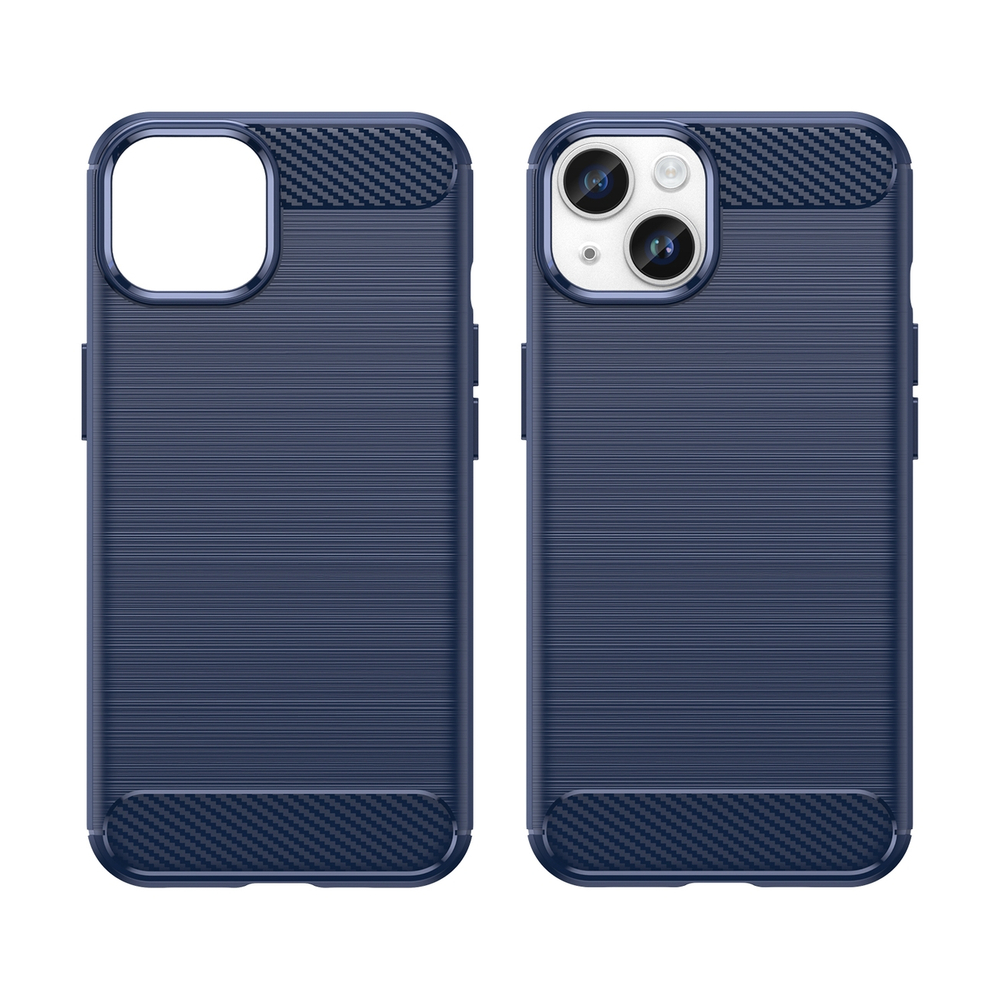 iTok webáruház - Hurtel Carbon Case iPhone 14 rugalmas TPU tok – kék 8 Carbon Case iPhone 14 case flexible gel back cover blue