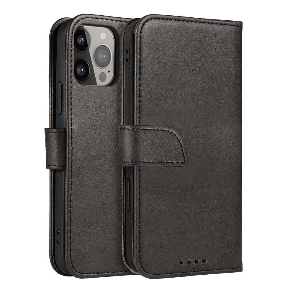 iTok webáruház - Hurtel Magnet Case könyvtok állványfunkcióval iPhone 14 Plus készülékhez – fekete 1 Magnet Case an elegant case cover with a flap and stand function iPhone 14 Max black