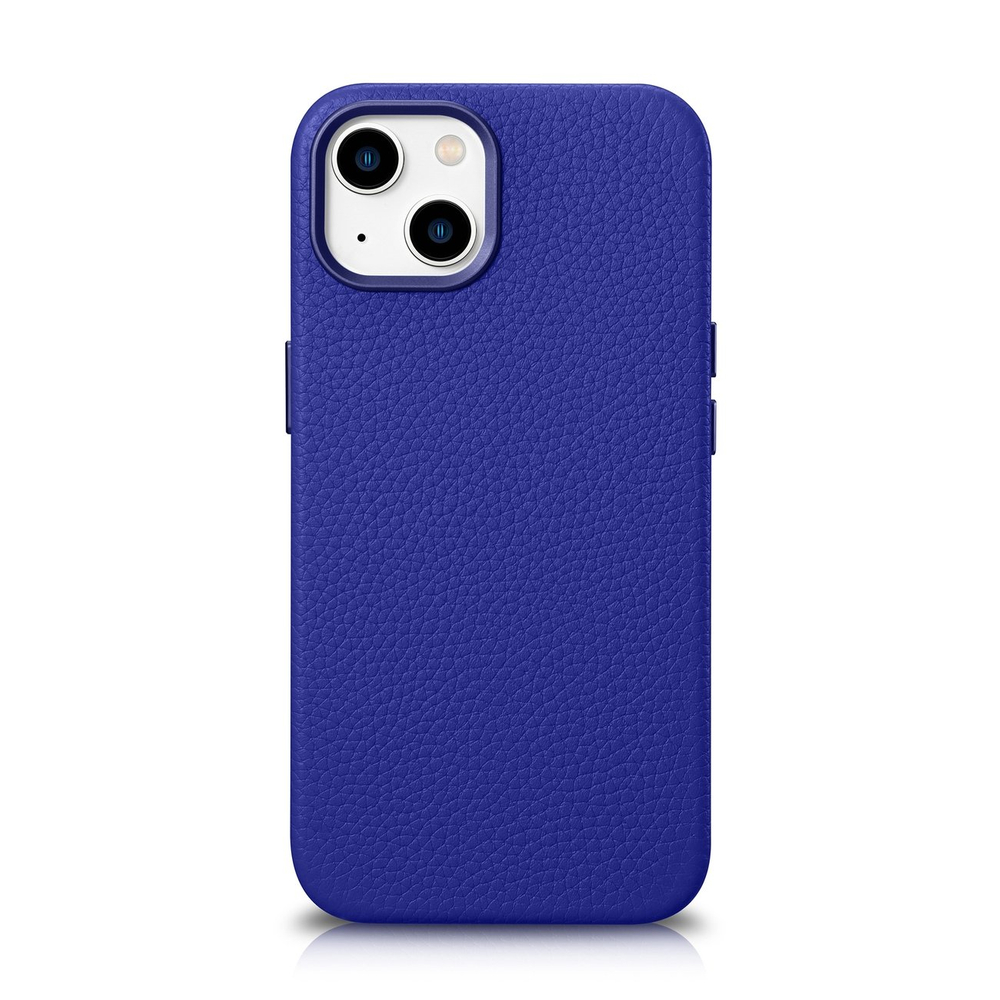 iTok webáruház - iCarer iCarer Litchi bőr tok iPhone 14-hez, MagSafe, sötétkék (WMI14220709-DB) 1 iCarer Litchi Premium Leather Case iPhone 14 Magnetic Leather Case with MagSafe Dark Blue (WMI14220709-DB)