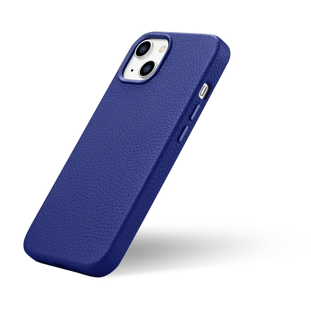 iTok webáruház - iCarer iCarer Litchi bőr tok iPhone 14-hez, MagSafe, sötétkék (WMI14220709-DB) 8 iCarer Litchi Premium Leather Case iPhone 14 Magnetic Leather Case with MagSafe Dark Blue (WMI14220709-DB)