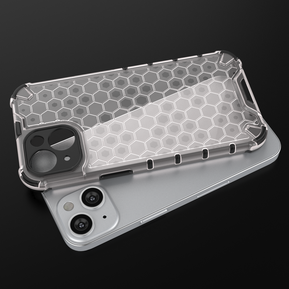 iTok webáruház - Hurtel Honeycomb hibrid tok iPhone 14 készülékhez, kék 7 Honeycomb case for iPhone 14 armored hybrid cover blue