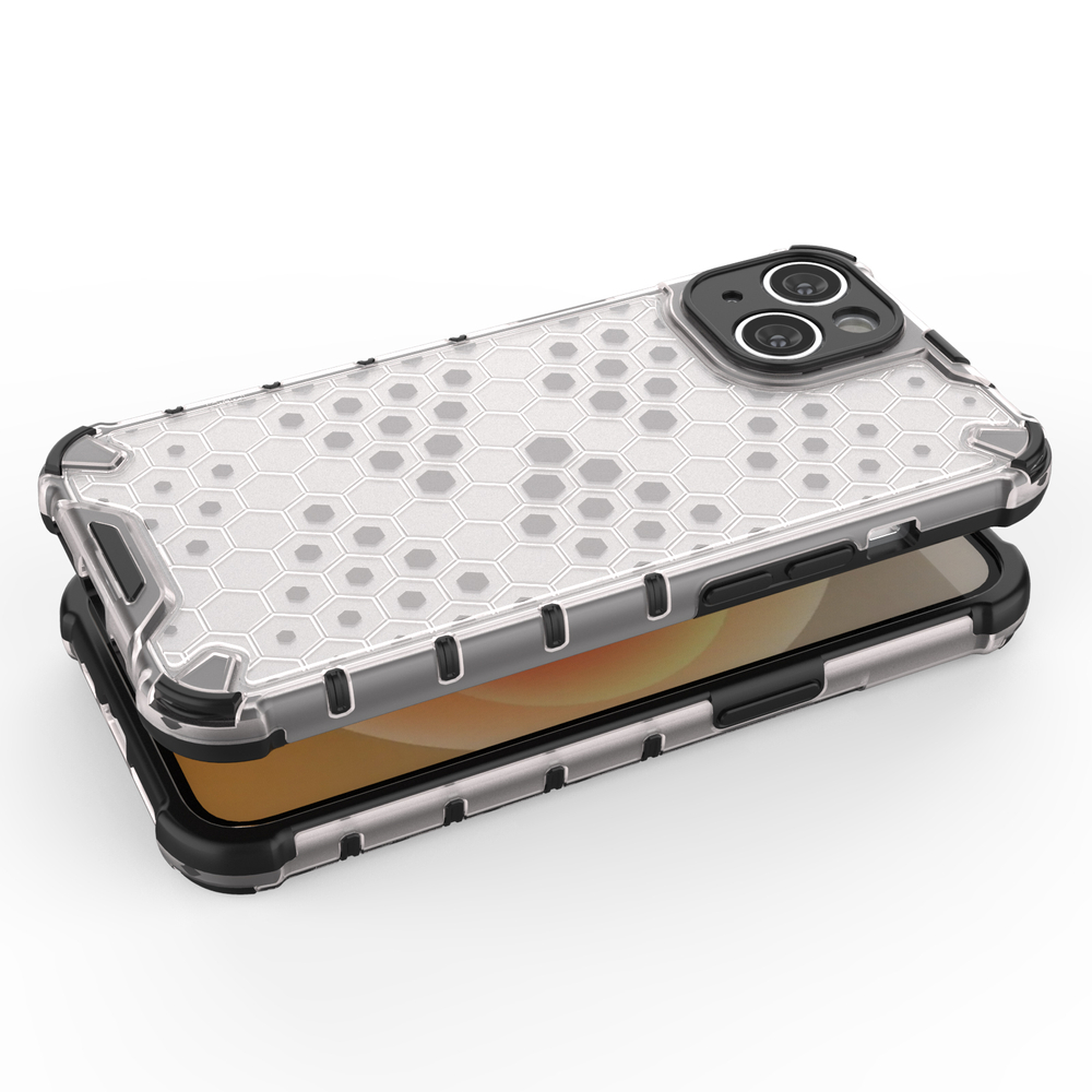 iTok webáruház - Hurtel Honeycomb tok iPhone 14-hez – átlátszó 2 Honeycomb case for iPhone 14 armored hybrid cover transparent