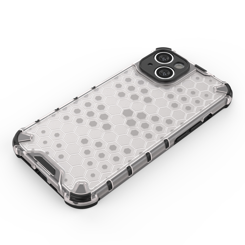 iTok webáruház - Hurtel Honeycomb tok iPhone 14-hez – átlátszó 7 Honeycomb case for iPhone 14 armored hybrid cover transparent