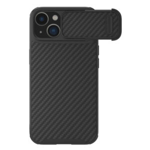 Nillkin Synthetic Fiber S Case tok iPhone 14 készülékhez, kamerafedéllel, fekete