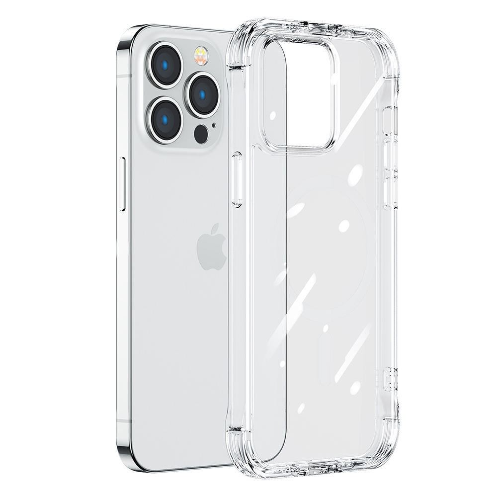 iTok webáruház - Joyroom Joyroom Defender Series tok iPhone 14 készülékhez, állvánnyal, átlátszó (JR-14H1) 1 Joyroom Defender Series Case Cover for iPhone 14 Armored Hook Cover Stand Clear (JR-14H1)