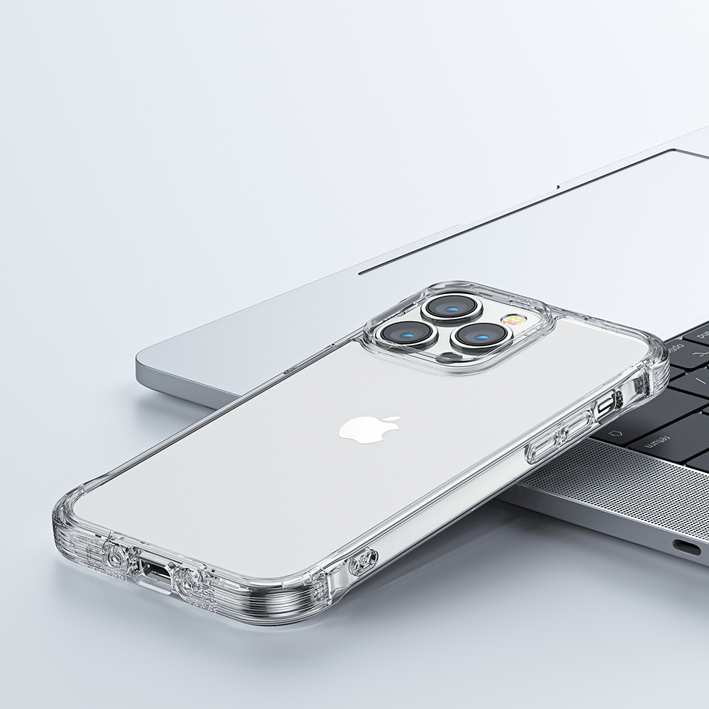 iTok webáruház - Joyroom Joyroom Defender Series tok iPhone 14 készülékhez, állvánnyal, átlátszó (JR-14H1) 7 Joyroom Defender Series Case Cover for iPhone 14 Armored Hook Cover Stand Clear (JR-14H1)