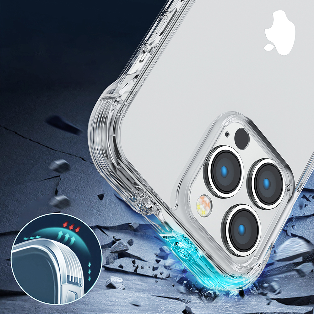 iTok webáruház - Joyroom Joyroom Defender Series tok iPhone 14 készülékhez, állvánnyal, átlátszó (JR-14H1) 8 Joyroom Defender Series Case Cover for iPhone 14 Armored Hook Cover Stand Clear (JR-14H1)