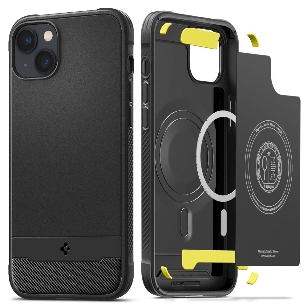 iTok webáruház - Spigen Spigen Rugged Armor MagSafe tok iPhone 14-hez (matt fekete) 1 Spigen Rugged Armor Mag Case with MagSafe for iPhone 14 (matt fekete)