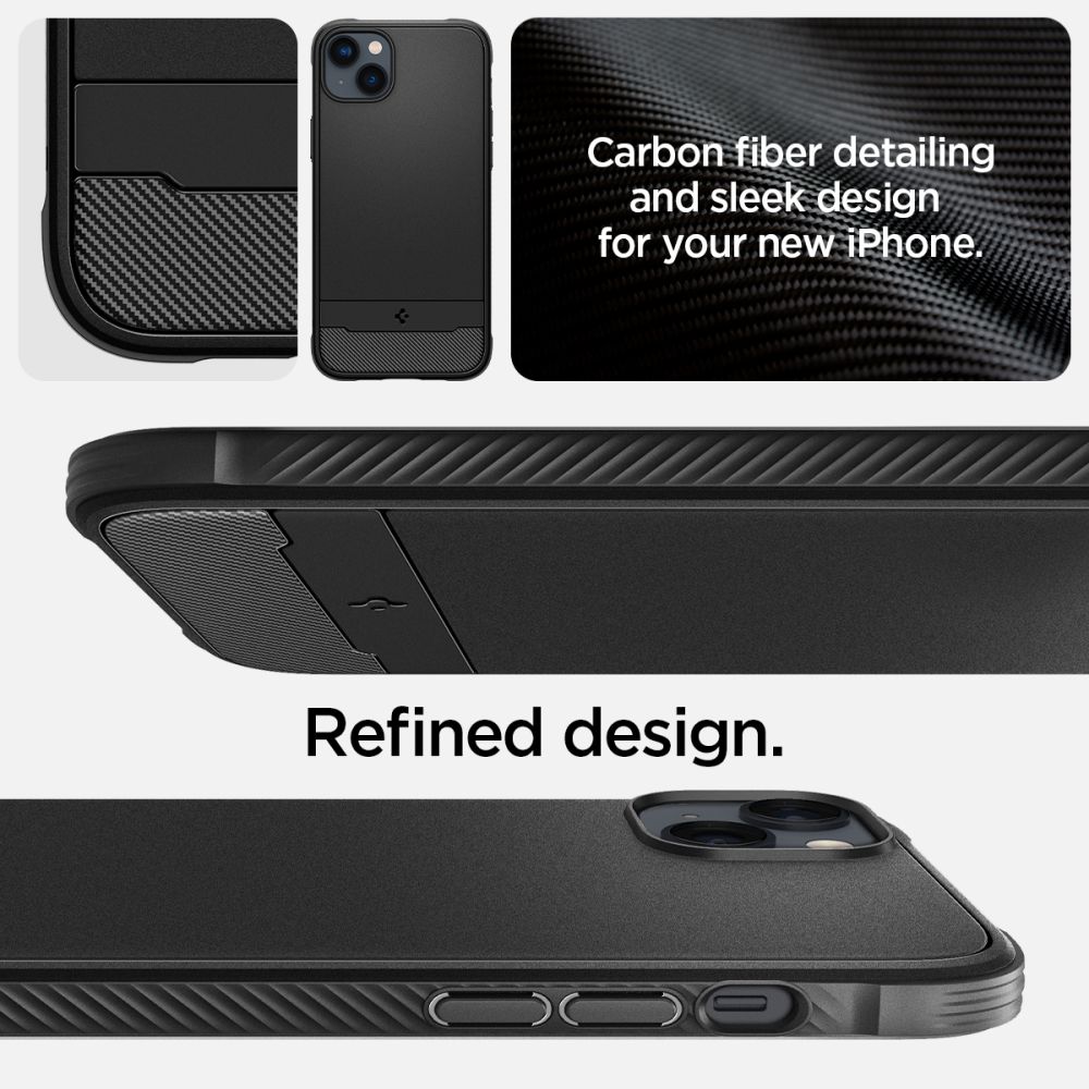 iTok webáruház - Spigen Spigen Rugged Armor MagSafe tok iPhone 14-hez (matt fekete) 3 Spigen Rugged Armor Mag Case with MagSafe for iPhone 14 (matt fekete)