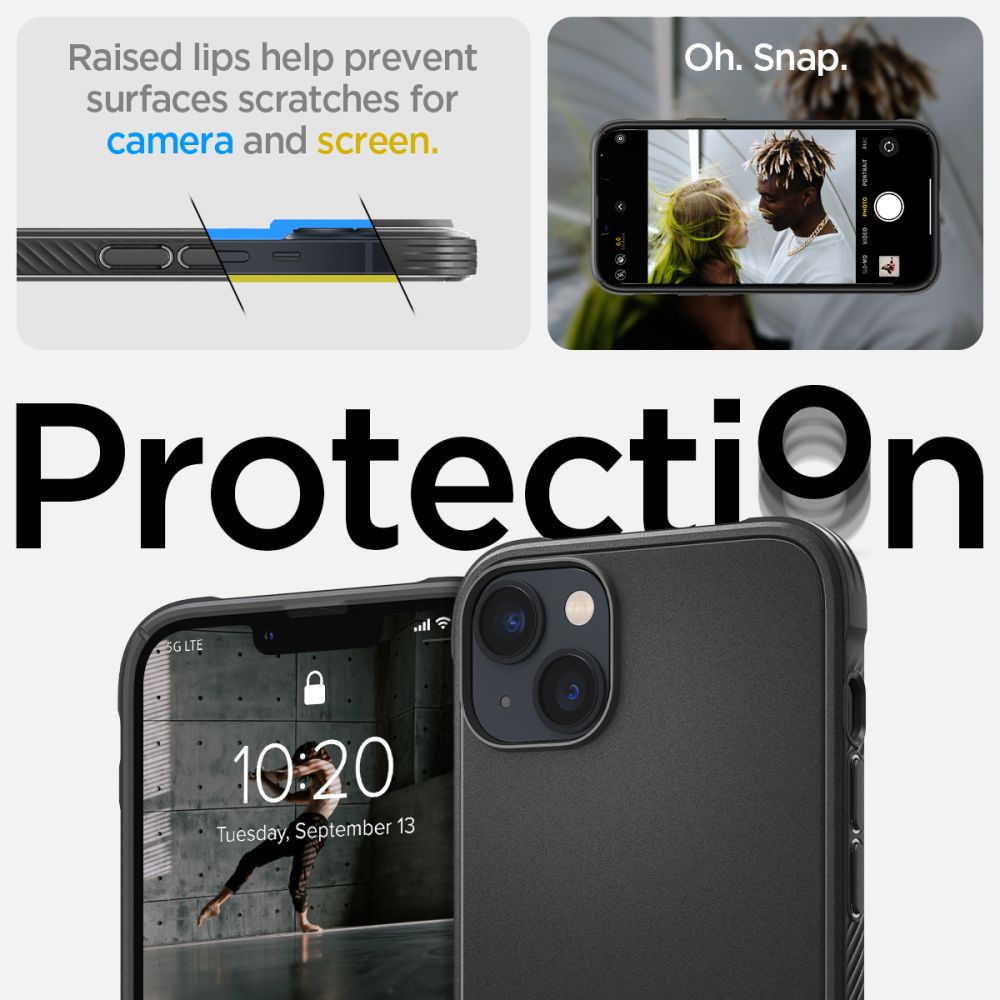 iTok webáruház - Spigen Spigen Rugged Armor MagSafe tok iPhone 14-hez (matt fekete) 5 Spigen Rugged Armor Mag Case with MagSafe for iPhone 14 (matt fekete)