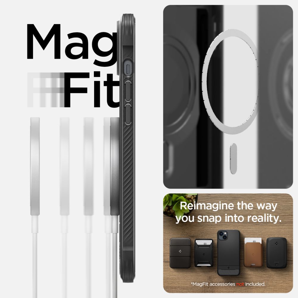 iTok webáruház - Spigen Spigen Rugged Armor MagSafe tok iPhone 14-hez (matt fekete) 6 Spigen Rugged Armor Mag Case with MagSafe for iPhone 14 (matt fekete)