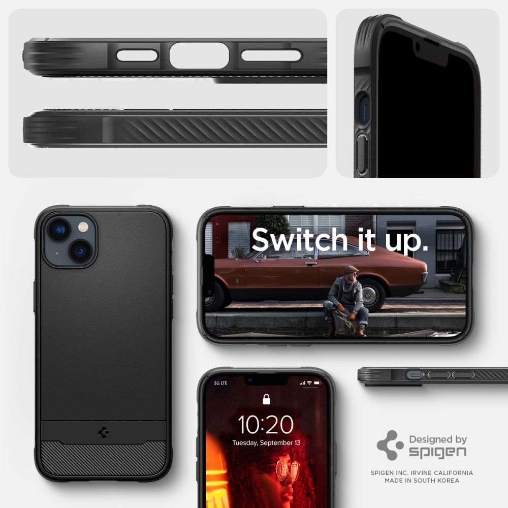 iTok webáruház - Spigen Spigen Rugged Armor MagSafe tok iPhone 14-hez (matt fekete) 8 Spigen Rugged Armor Mag Case with MagSafe for iPhone 14 (matt fekete)
