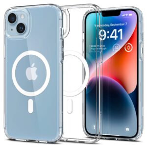 Spigen Ultra Hybrid Mag Case MagSafe tok iPhone 14-hez (átlátszó/fehér)