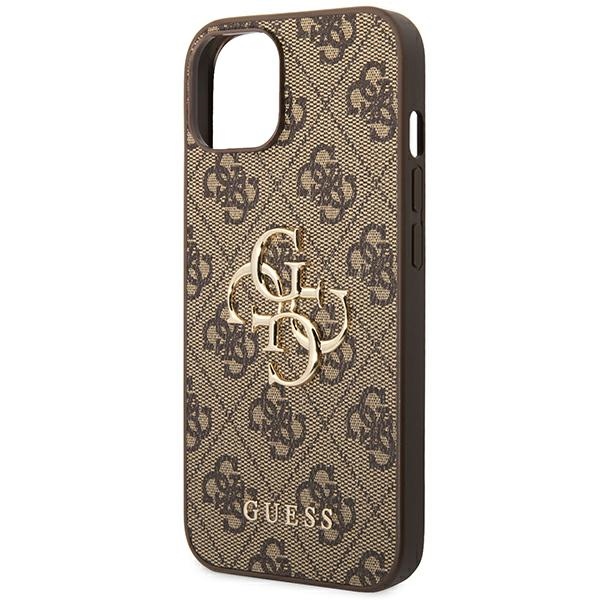 iTok webáruház - Guess Guess 4G Big Metal Logo tok iPhone 14 készülékhez (barna) 6 Guess 4G Big Metal Logo Case for iPhone 14 (barna)