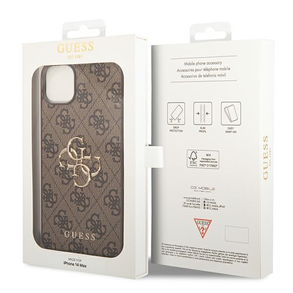 iTok webáruház - Guess Guess 4G Big Metal Logo tok iPhone 14 készülékhez (barna) 8 Guess 4G Big Metal Logo Case for iPhone 14 (barna)