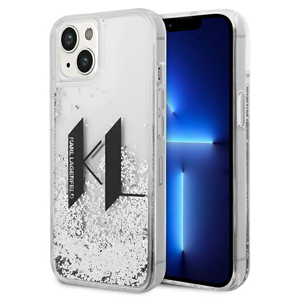 iTok webáruház - Karl Lagerfeld Karl Lagerfeld Liquid Glitter Big KL tok iPhone 14 (ezüst) 1 Karl Lagerfeld Liquid Glitter Big KL case for iPhone 14 (ezüst)