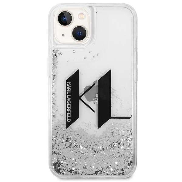 iTok webáruház - Karl Lagerfeld Karl Lagerfeld Liquid Glitter Big KL tok iPhone 14 (ezüst) 3 Karl Lagerfeld Liquid Glitter Big KL case for iPhone 14 (ezüst)