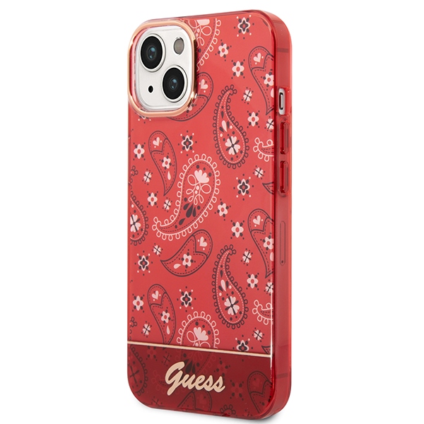 iTok webáruház - Guess Guess GUHCP14SHGBNHR Bandana Paisley kemény tok iPhone 14 6,1 hüvelykes készülékhez, piros 2 Guess GUHCP14SHGBNHR iPhone 14 6.1" red/red hardcase Bandana Paisley