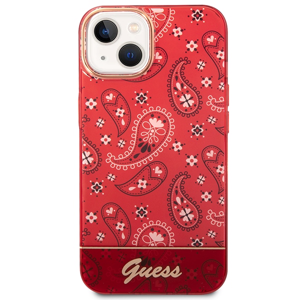 iTok webáruház - Guess Guess GUHCP14SHGBNHR Bandana Paisley kemény tok iPhone 14 6,1 hüvelykes készülékhez, piros 3 Guess GUHCP14SHGBNHR iPhone 14 6.1" red/red hardcase Bandana Paisley