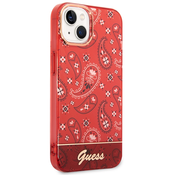 iTok webáruház - Guess Guess GUHCP14SHGBNHR Bandana Paisley kemény tok iPhone 14 6,1 hüvelykes készülékhez, piros 4 Guess GUHCP14SHGBNHR iPhone 14 6.1" red/red hardcase Bandana Paisley