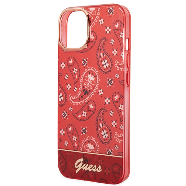 iTok webáruház - Guess Guess GUHCP14SHGBNHR Bandana Paisley kemény tok iPhone 14 6,1 hüvelykes készülékhez, piros 6 Guess GUHCP14SHGBNHR iPhone 14 6.1" red/red hardcase Bandana Paisley