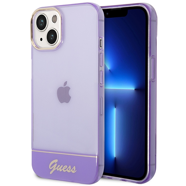 iTok webáruház - Guess Guess Translucent tok iPhone 14 6,1 hüvelykes készülékhez (lila) 1 Guess Translucent iPhone 14 6.1" Case (lila)