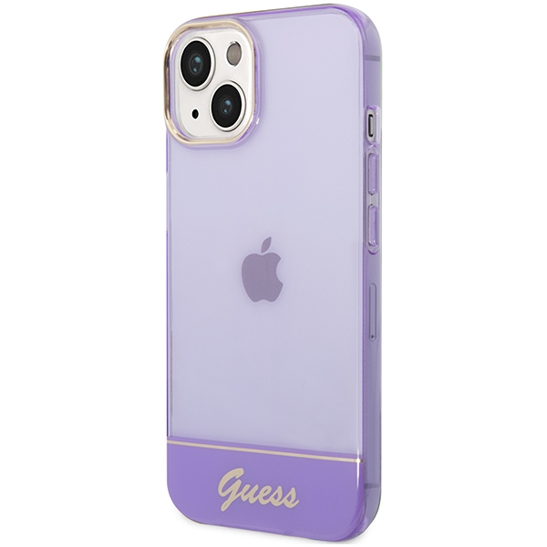 iTok webáruház - Guess Guess Translucent tok iPhone 14 6,1 hüvelykes készülékhez (lila) 2 Guess Translucent iPhone 14 6.1" Case (lila)