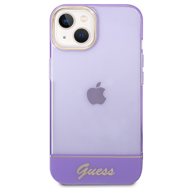 iTok webáruház - Guess Guess Translucent tok iPhone 14 6,1 hüvelykes készülékhez (lila) 3 Guess Translucent iPhone 14 6.1" Case (lila)