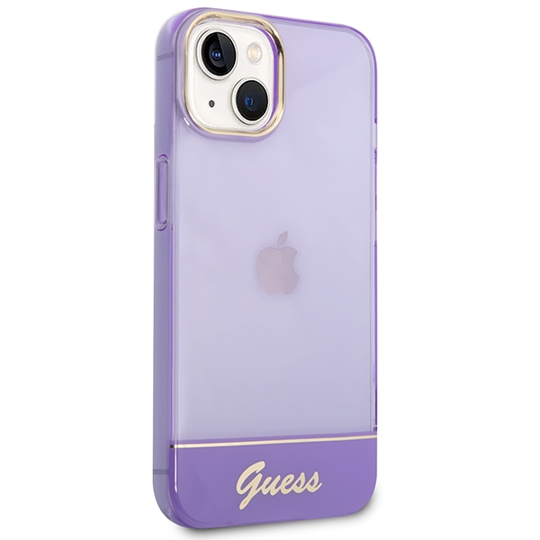 iTok webáruház - Guess Guess Translucent tok iPhone 14 6,1 hüvelykes készülékhez (lila) 4 Guess Translucent iPhone 14 6.1" Case (lila)