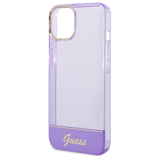 iTok webáruház - Guess Guess Translucent tok iPhone 14 6,1 hüvelykes készülékhez (lila) 6 Guess Translucent iPhone 14 6.1" Case (lila)