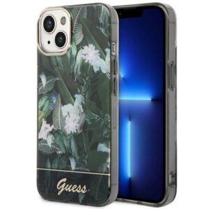 Guess Jungle Collection tok iPhone 14 készülékhez (zöld)