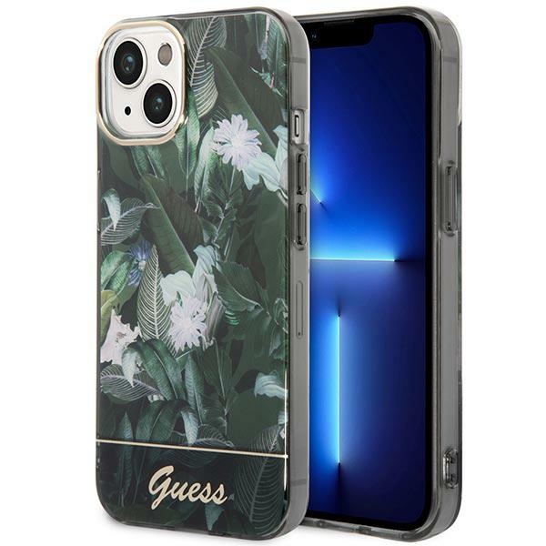 iTok webáruház - Guess Guess Jungle Collection tok iPhone 14 készülékhez (zöld) 1 Guess Jungle Collection iPhone 14 Case (zöld)