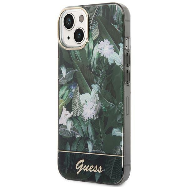 iTok webáruház - Guess Guess Jungle Collection tok iPhone 14 készülékhez (zöld) 2 Guess Jungle Collection iPhone 14 Case (zöld)