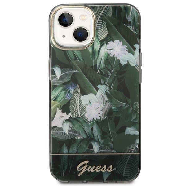 iTok webáruház - Guess Guess Jungle Collection tok iPhone 14 készülékhez (zöld) 3 Guess Jungle Collection iPhone 14 Case (zöld)