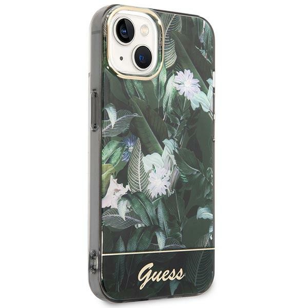 iTok webáruház - Guess Guess Jungle Collection tok iPhone 14 készülékhez (zöld) 4 Guess Jungle Collection iPhone 14 Case (zöld)