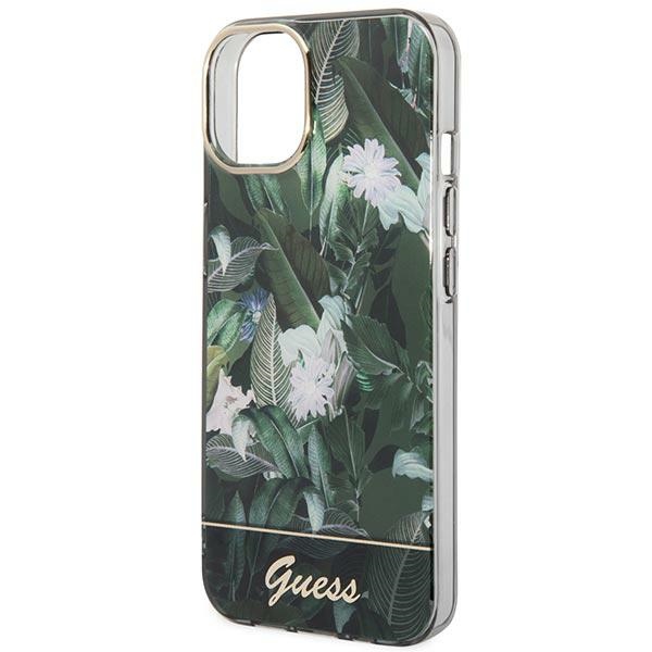 iTok webáruház - Guess Guess Jungle Collection tok iPhone 14 készülékhez (zöld) 6 Guess Jungle Collection iPhone 14 Case (zöld)