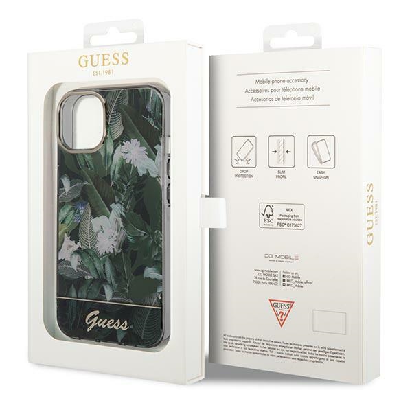 iTok webáruház - Guess Guess Jungle Collection tok iPhone 14 készülékhez (zöld) 8 Guess Jungle Collection iPhone 14 Case (zöld)