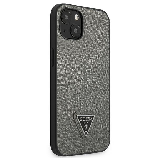 iTok webáruház - Guess Guess GUHCP14SPSATLG SaffianoTriangle Logo tok iPhone 14-hez, ezüst 4 Guess GUHCP14SPSATLG iPhone 14 6.1 "silver / silver hardcase SaffianoTriangle Logo