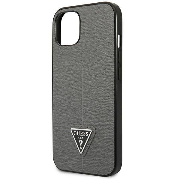 iTok webáruház - Guess Guess GUHCP14SPSATLG SaffianoTriangle Logo tok iPhone 14-hez, ezüst 6 Guess GUHCP14SPSATLG iPhone 14 6.1 "silver / silver hardcase SaffianoTriangle Logo