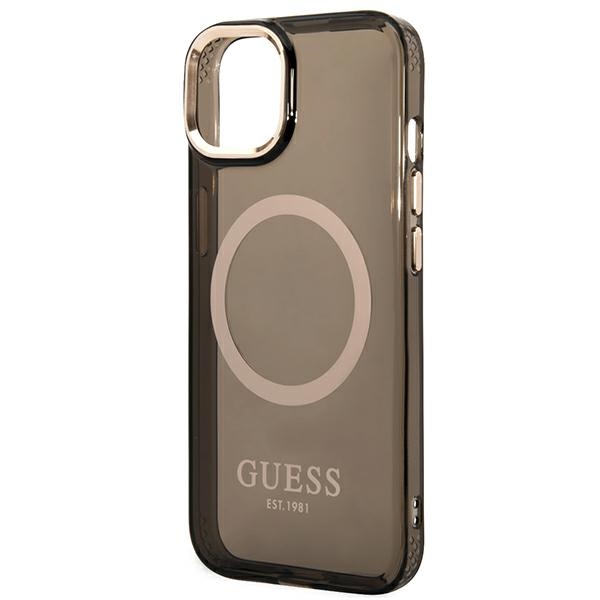 iTok webáruház - Guess Guess GUHMP14SHTCMK iPhone 14 tok – Gold Outline Translucent MagSafe, fekete/arany 6 Guess GUHMP14SHTCMK iPhone 14 6.1" black/black hard case Gold Outline Translucent MagSafe