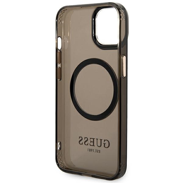 iTok webáruház - Guess Guess GUHMP14SHTCMK iPhone 14 tok – Gold Outline Translucent MagSafe, fekete/arany 7 Guess GUHMP14SHTCMK iPhone 14 6.1" black/black hard case Gold Outline Translucent MagSafe