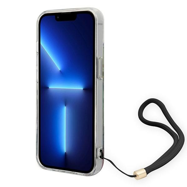 iTok webáruház - Guess Guess GUOHCP14SHFLSB Flower Strap kék tok iPhone 14 6,1 hüvelykhez 4 Guess GUOHCP14SHFLSB iPhone 14 6.1 "blue / blue hardcase Flower Strap