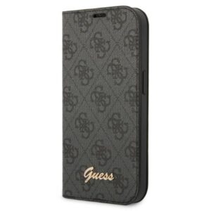 Guess GUBKP14SHG4SHK iPhone 14 6,1 hüvelykes fekete könyvtok – 4G Vintage Gold Logo