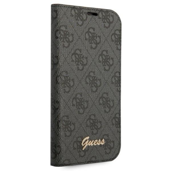 iTok webáruház - Guess Guess GUBKP14SHG4SHK iPhone 14 6,1 hüvelykes fekete könyvtok – 4G Vintage Gold Logo 5 Guess GUBKP14SHG4SHK iPhone 14 6.1 "black / black book 4G Vintage Gold Logo