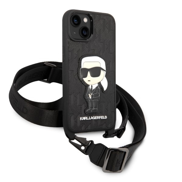 iTok webáruház - Karl Lagerfeld Karl Lagerfeld KLHCP14SSTKMK iPhone 14 6,1 hüvelykes fekete keménytok – Monogram Ikonik Patch 3 Karl Lagerfeld KLHCP14SSTKMK iPhone 14 6.1" black/black hardcase Monogram Ikonik Patch